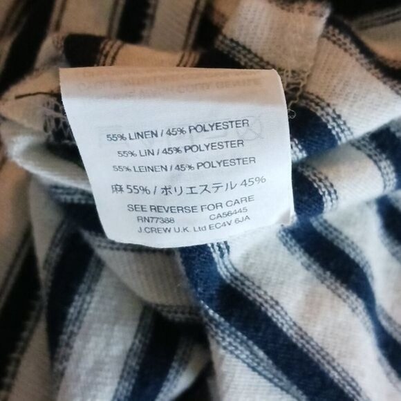 Madewell T Shirt Womens S Blue White Striped Scoop Neck Linen Casual Tee - Picture 7 of 7